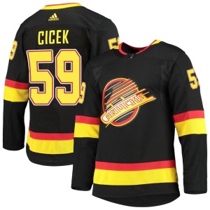 Vancouver Canucks Nick Cicek Official Black Adidas Authentic Adult Alternate Primegreen Pro NHL Hockey Jersey