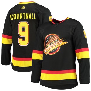 Vancouver Canucks Russ Courtnall Official Black Adidas Authentic Adult Alternate Primegreen Pro NHL Hockey Jersey