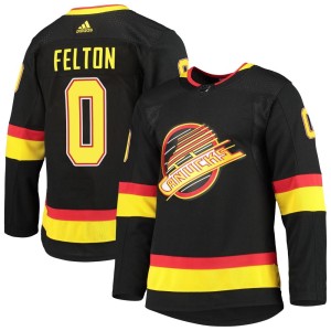 Vancouver Canucks Christian Felton Official Black Adidas Authentic Adult Alternate Primegreen Pro NHL Hockey Jersey