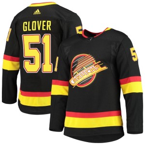 Vancouver Canucks Ty Glover Official Black Adidas Authentic Adult Alternate Primegreen Pro NHL Hockey Jersey