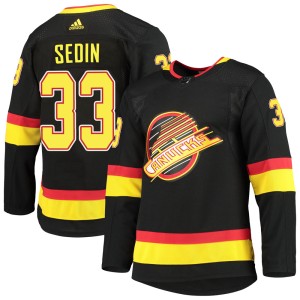 Vancouver Canucks Henrik Sedin Official Black Adidas Authentic Adult Alternate Primegreen Pro NHL Hockey Jersey