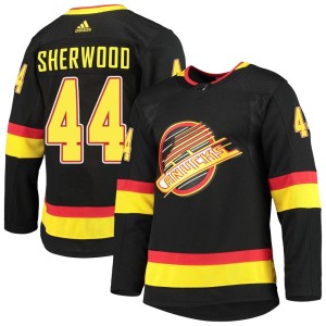 Vancouver Canucks Kiefer Sherwood Official Black Adidas Authentic Adult Alternate Primegreen Pro NHL Hockey Jersey