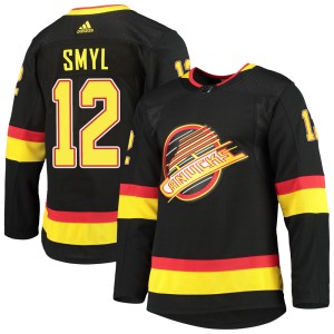 Vancouver Canucks Stan Smyl Official Black Adidas Authentic Adult Alternate Primegreen Pro NHL Hockey Jersey