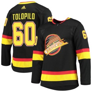 Vancouver Canucks Nikita Tolopilo Official Black Adidas Authentic Adult Alternate Primegreen Pro NHL Hockey Jersey