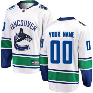 Vancouver Canucks Custom Official White Fanatics Branded Breakaway Adult Custom Away NHL Hockey Jersey