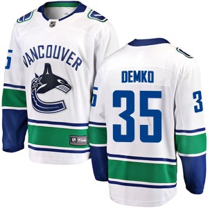 Vancouver Canucks Thatcher Demko Official White Fanatics Branded Breakaway Adult Away NHL Hockey Jersey