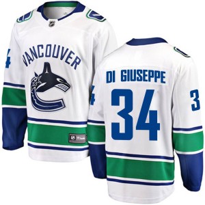 Vancouver Canucks Phillip Di Giuseppe Official White Fanatics Branded Breakaway Adult Away NHL Hockey Jersey