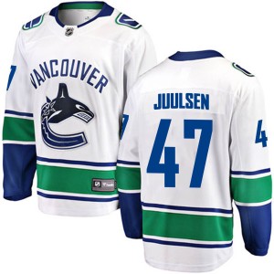 Vancouver Canucks Noah Juulsen Official White Fanatics Branded Breakaway Adult Away NHL Hockey Jersey