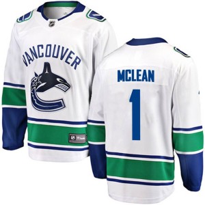 Vancouver Canucks Kirk Mclean Official White Fanatics Branded Breakaway Adult Away NHL Hockey Jersey