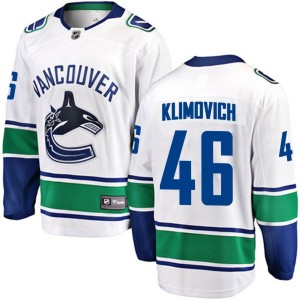 Vancouver Canucks Danila Klimovich Official White Fanatics Branded Breakaway Adult Away NHL Hockey Jersey