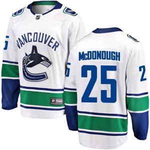 Vancouver Canucks Aidan McDonough Official White Fanatics Branded Breakaway Adult Away NHL Hockey Jersey