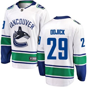 Vancouver Canucks Gino Odjick Official White Fanatics Branded Breakaway Adult Away NHL Hockey Jersey