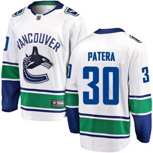 Vancouver Canucks Jiri Patera Official White Fanatics Branded Breakaway Adult Away NHL Hockey Jersey