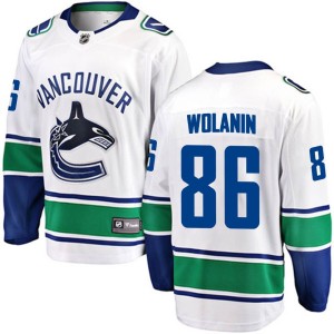 Vancouver Canucks Christian Wolanin Official White Fanatics Branded Breakaway Adult Away NHL Hockey Jersey