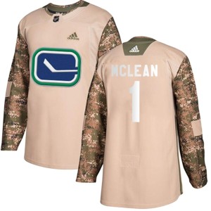 Vancouver Canucks Kirk Mclean Official Camo Adidas Authentic Adult Veterans Day Practice NHL Hockey Jersey