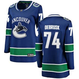 Vancouver Canucks Jake DeBrusk Official Blue Fanatics Branded Breakaway Women's Home NHL Hockey Jersey