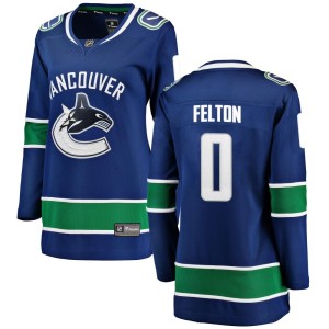 Vancouver Canucks Christian Felton Official Blue Fanatics Branded Breakaway Women's Home NHL Hockey Jersey