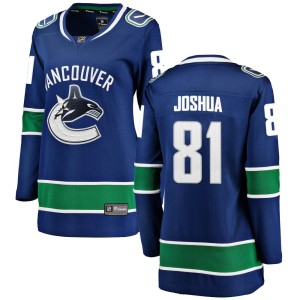 Vancouver Canucks Dakota Joshua Official Blue Fanatics Branded Breakaway Women's Home NHL Hockey Jersey