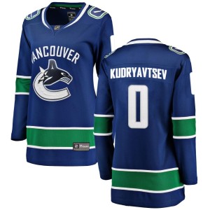 Vancouver Canucks Kirill Kudryavtsev Official Blue Fanatics Branded Breakaway Women's Home NHL Hockey Jersey