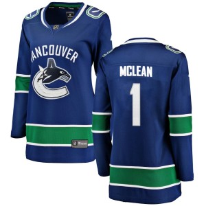 Vancouver Canucks Kirk Mclean Official Blue Fanatics Branded Breakaway Women's Home NHL Hockey Jersey