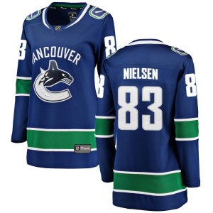 Vancouver Canucks Tristen Nielsen Official Blue Fanatics Branded Breakaway Women's Home NHL Hockey Jersey