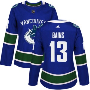 Vancouver Canucks Arshdeep Bains Official Blue Adidas Authentic Women's Home NHL Hockey Jersey