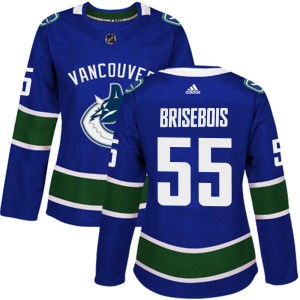 Vancouver Canucks Guillaume Brisebois Official Blue Adidas Authentic Women's Home NHL Hockey Jersey