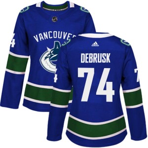 Vancouver Canucks Jake DeBrusk Official Blue Adidas Authentic Women's Home NHL Hockey Jersey