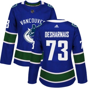 Vancouver Canucks Vincent Desharnais Official Blue Adidas Authentic Women's Home NHL Hockey Jersey