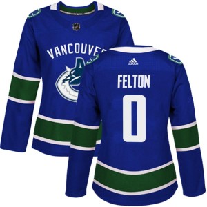 Vancouver Canucks Christian Felton Official Blue Adidas Authentic Women's Home NHL Hockey Jersey