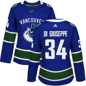 Vancouver Canucks Phillip Di Giuseppe Official Blue Adidas Authentic Women's Home NHL Hockey Jersey