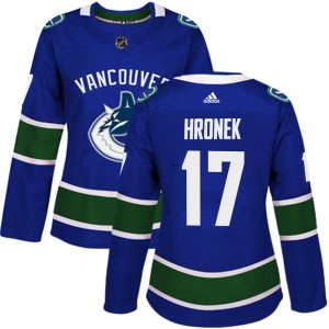 Vancouver Canucks Filip Hronek Official Blue Adidas Authentic Women's Home NHL Hockey Jersey