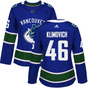 Vancouver Canucks Danila Klimovich Official Blue Adidas Authentic Women's Home NHL Hockey Jersey