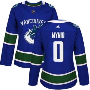 Vancouver Canucks Sawyer Mynio Official Blue Adidas Authentic Women's Home NHL Hockey Jersey