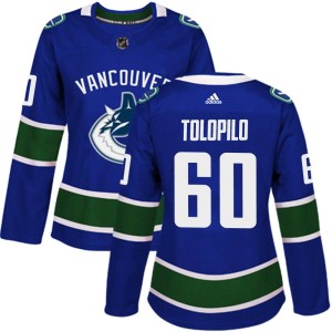 Vancouver Canucks Nikita Tolopilo Official Blue Adidas Authentic Women's Home NHL Hockey Jersey