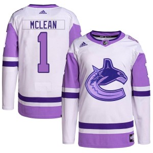 Vancouver Canucks Kirk Mclean Official White/Purple Adidas Authentic Youth Hockey Fights Cancer Primegreen NHL Hockey Jersey