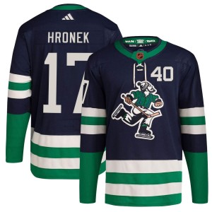 Vancouver Canucks Filip Hronek Official Navy Adidas Authentic Youth Reverse Retro 2.0 NHL Hockey Jersey