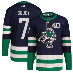 Vancouver Canucks Carson Soucy Official Navy Adidas Authentic Youth Reverse Retro 2.0 NHL Hockey Jersey