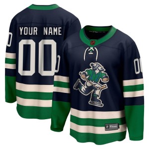 Vancouver Canucks Custom Official Navy Fanatics Branded Breakaway Adult Custom Special Edition 2.0 NHL Hockey Jersey