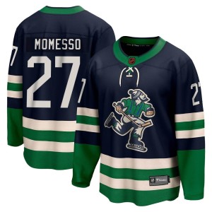 Vancouver Canucks Sergio Momesso Official Navy Fanatics Branded Breakaway Adult Special Edition 2.0 NHL Hockey Jersey