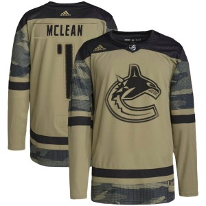 Vancouver Canucks Kirk Mclean Official Camo Adidas Authentic Adult Military Appreciation Practice NHL Hockey Jersey