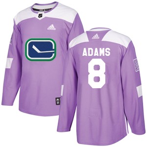 Vancouver Canucks Greg Adams Official Purple Adidas Authentic Youth Fights Cancer Practice NHL Hockey Jersey