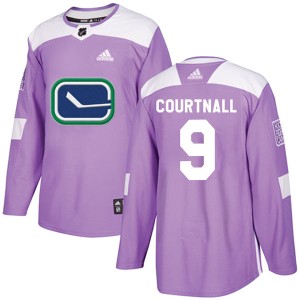 Vancouver Canucks Russ Courtnall Official Purple Adidas Authentic Youth Fights Cancer Practice NHL Hockey Jersey