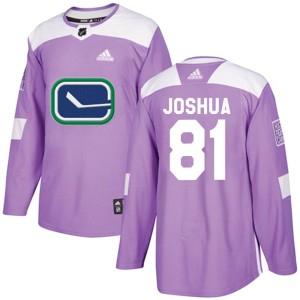 Vancouver Canucks Dakota Joshua Official Purple Adidas Authentic Youth Fights Cancer Practice NHL Hockey Jersey