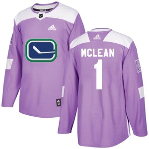 Vancouver Canucks Kirk Mclean Official Purple Adidas Authentic Youth Fights Cancer Practice NHL Hockey Jersey