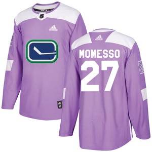 Vancouver Canucks Sergio Momesso Official Purple Adidas Authentic Youth Fights Cancer Practice NHL Hockey Jersey