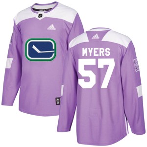 Vancouver Canucks Tyler Myers Official Purple Adidas Authentic Youth Fights Cancer Practice NHL Hockey Jersey