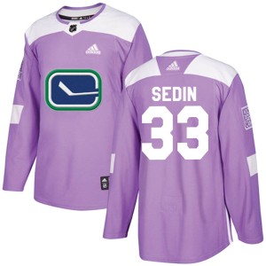 Vancouver Canucks Henrik Sedin Official Purple Adidas Authentic Youth Fights Cancer Practice NHL Hockey Jersey