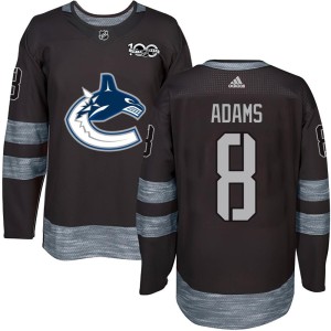 Vancouver Canucks Greg Adams Official Black Authentic Youth 1917-2017 100th Anniversary NHL Hockey Jersey