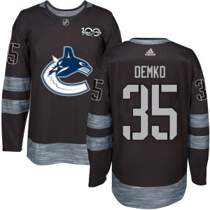 Vancouver Canucks Thatcher Demko Official Black Authentic Youth 1917-2017 100th Anniversary NHL Hockey Jersey